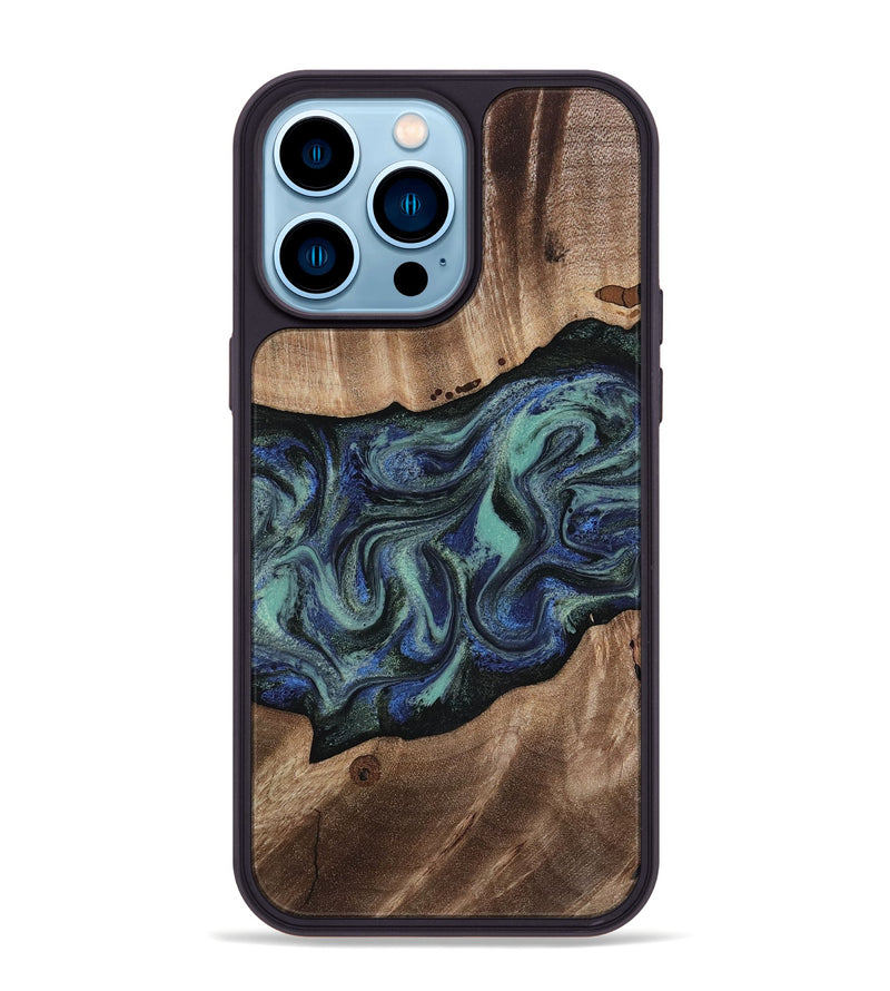 iPhone 14 Pro Max Wood Phone Case - Zakary (Green, 818378)