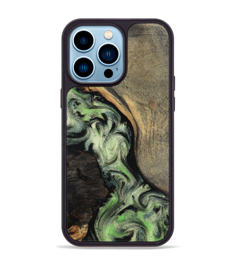 iPhone 14 Pro Max Wood Phone Case - Kaia (Green, 818379)