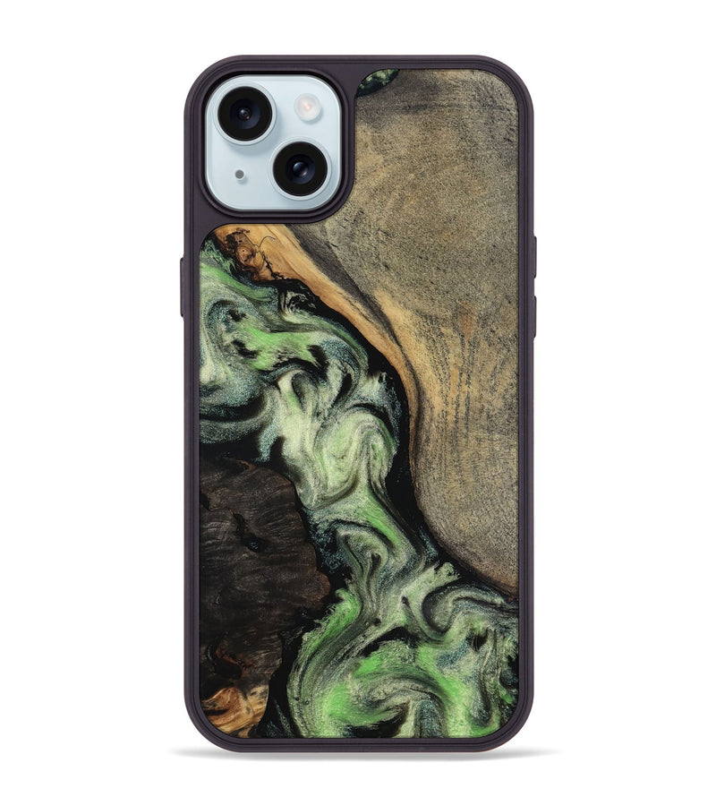 iPhone 15 Plus Wood Phone Case - Kaia (Green, 818379)