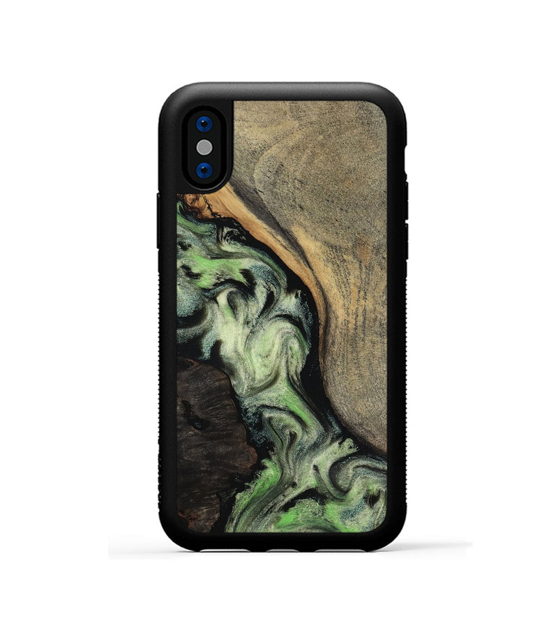 iPhone Xs Wood Phone Case - Kaia (Green, 818379)