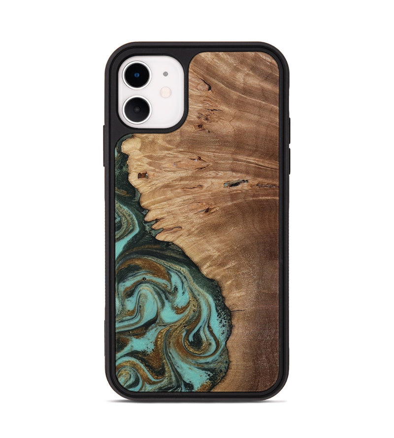 iPhone 11 Wood Phone Case - Nylah (Green, 818381)
