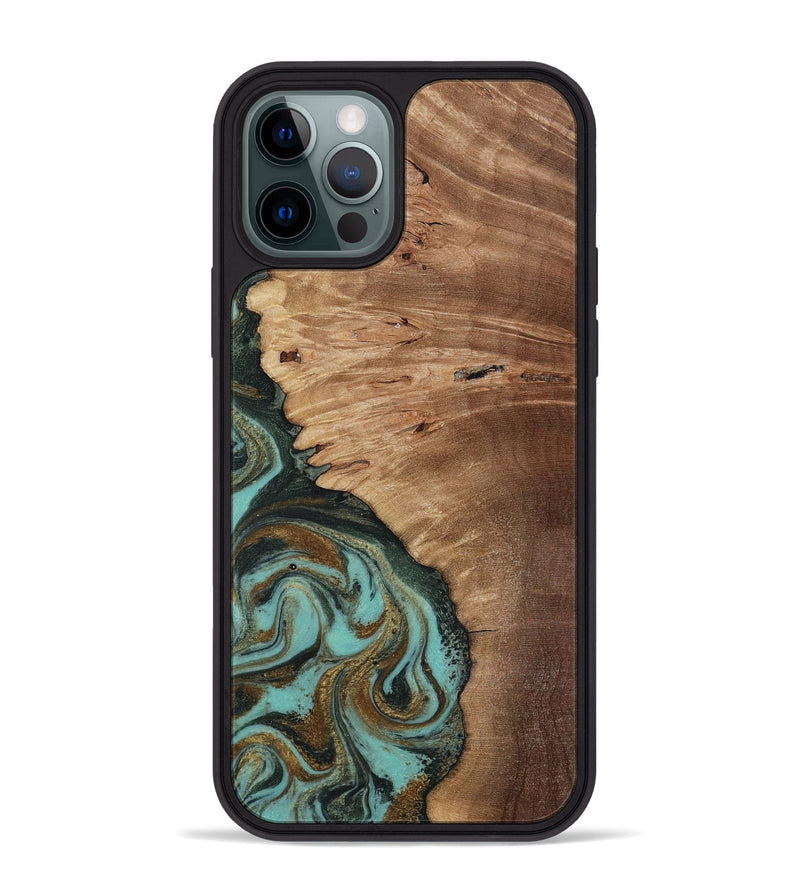 iPhone 12 Pro Max Wood Phone Case - Nylah (Green, 818381)