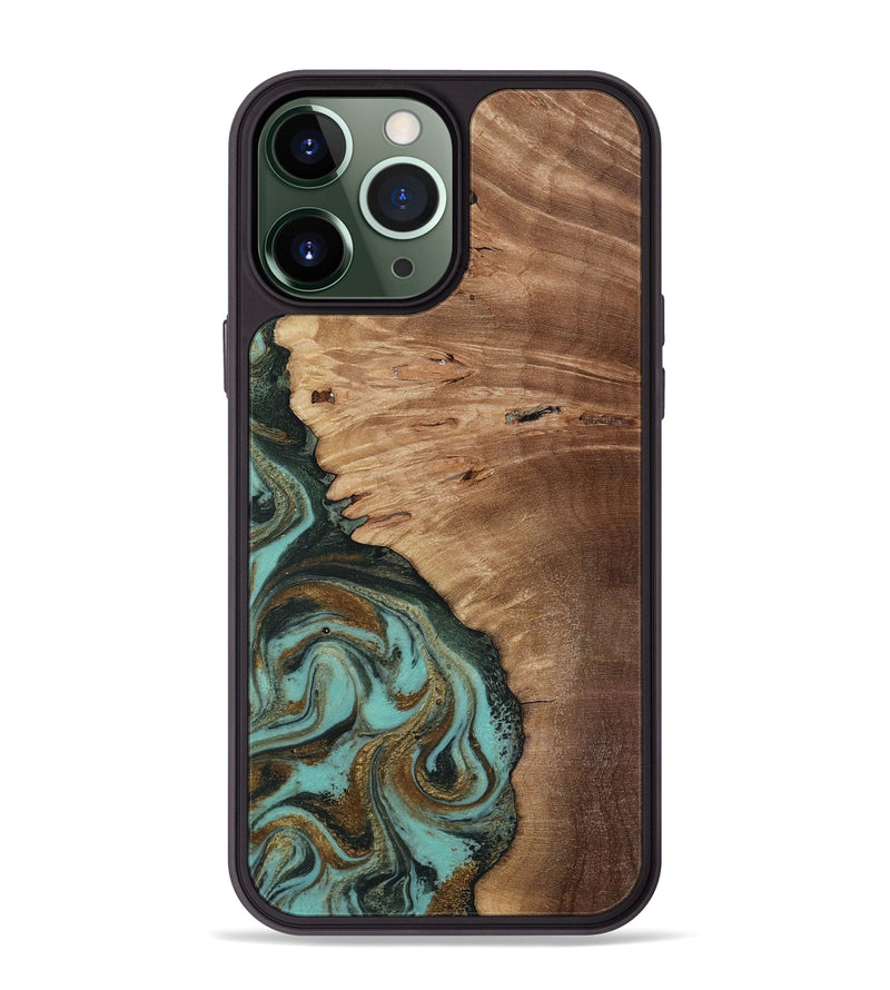 iPhone 13 Pro Max Wood Phone Case - Nylah (Green, 818381)