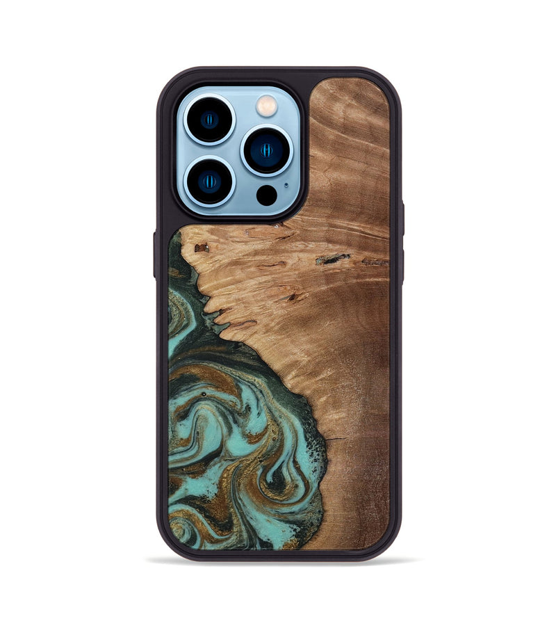 iPhone 14 Pro Wood Phone Case - Nylah (Green, 818381)
