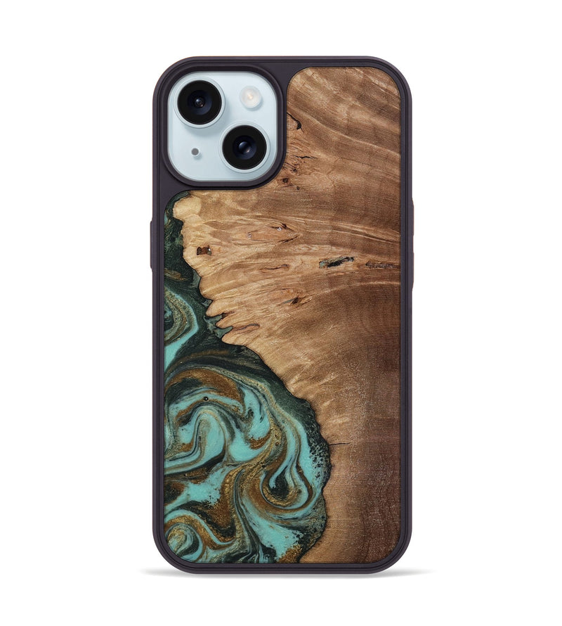 iPhone 15 Wood Phone Case - Nylah (Green, 818381)