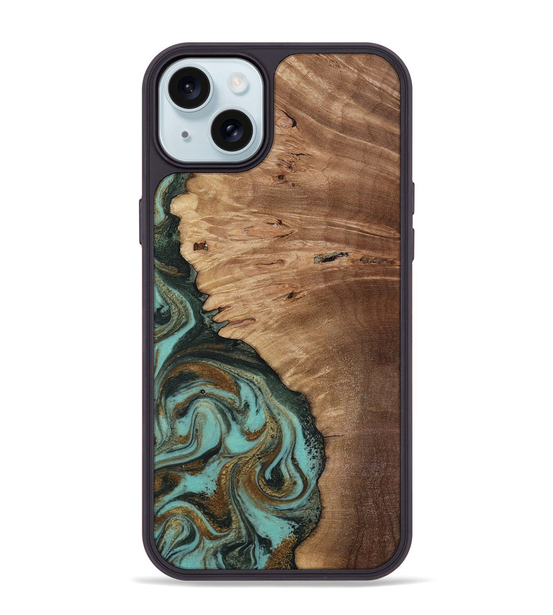 iPhone 15 Plus Wood Phone Case - Nylah (Green, 818381)