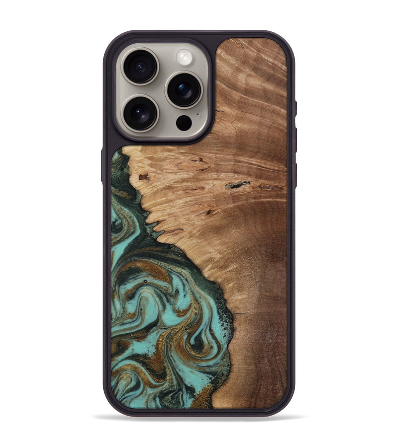 iPhone 15 Pro Max Wood Phone Case - Nylah (Green, 818381)