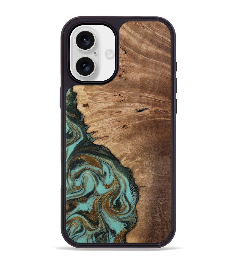 iPhone 16 Plus Wood Phone Case - Nylah (Green, 818381)