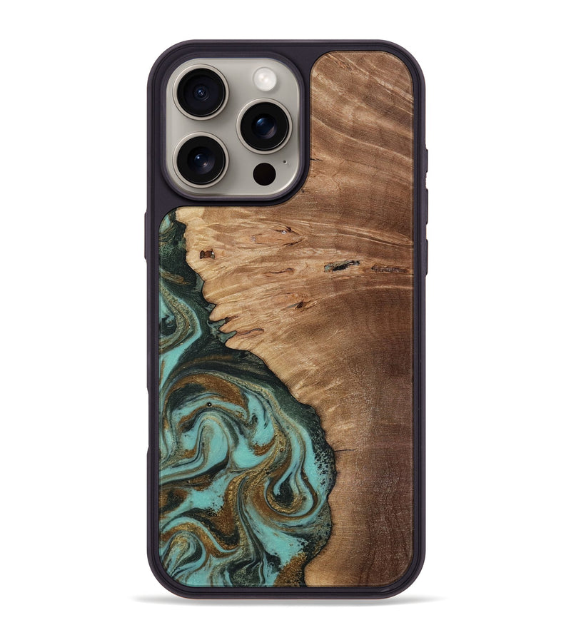 iPhone 16 Pro Max Wood Phone Case - Nylah (Green, 818381)