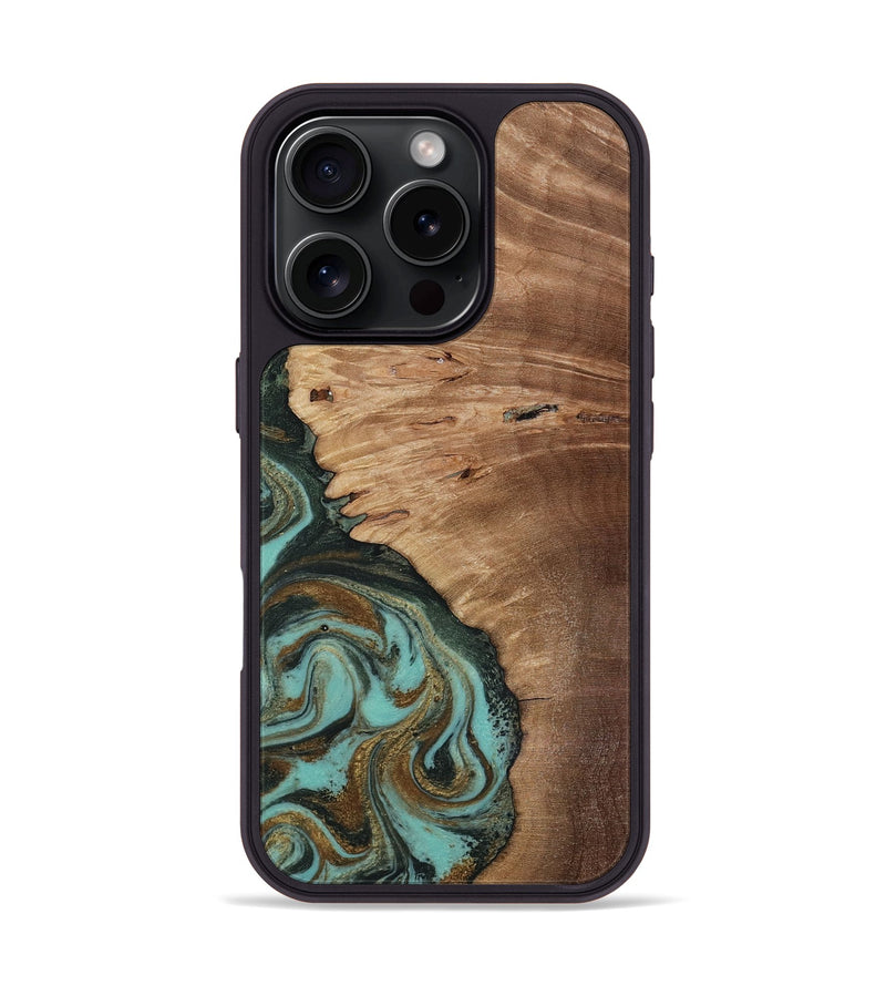 iPhone 16 Pro Wood Phone Case - Nylah (Green, 818381)