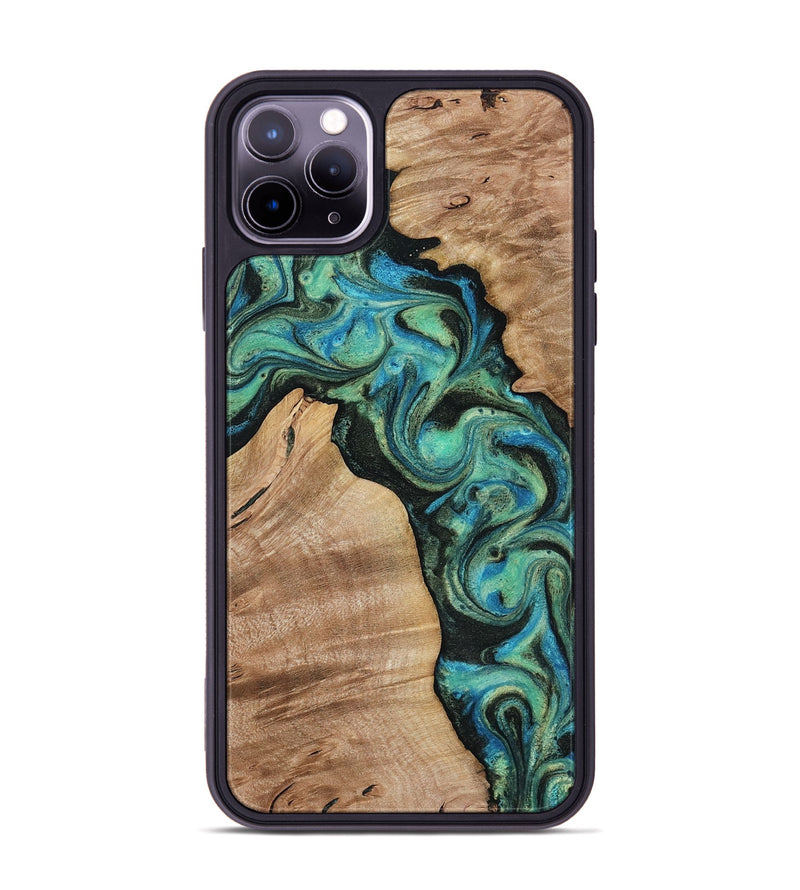 iPhone 11 Pro Max Wood Phone Case - Evander (Green, 818382)