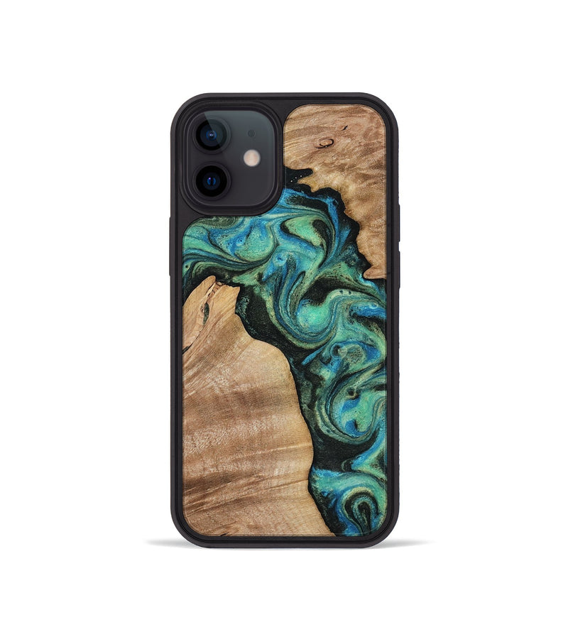 iPhone 12 mini Wood Phone Case - Evander (Green, 818382)