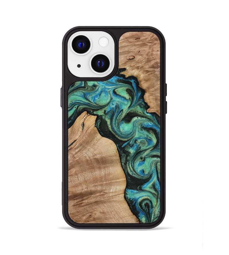 iPhone 13 Wood Phone Case - Evander (Green, 818382)