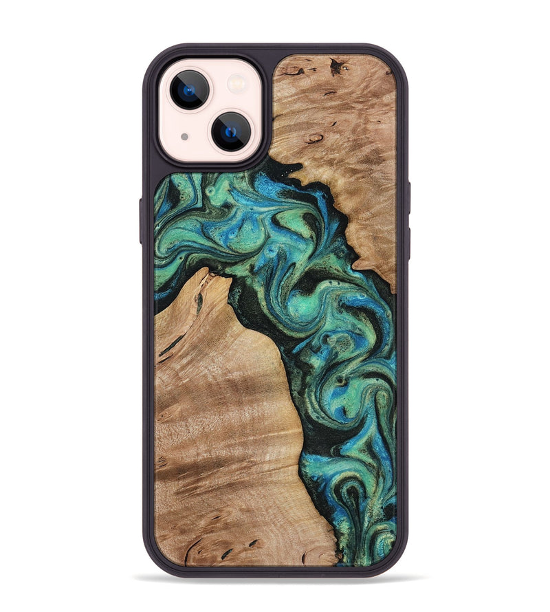 iPhone 14 Plus Wood Phone Case - Evander (Green, 818382)