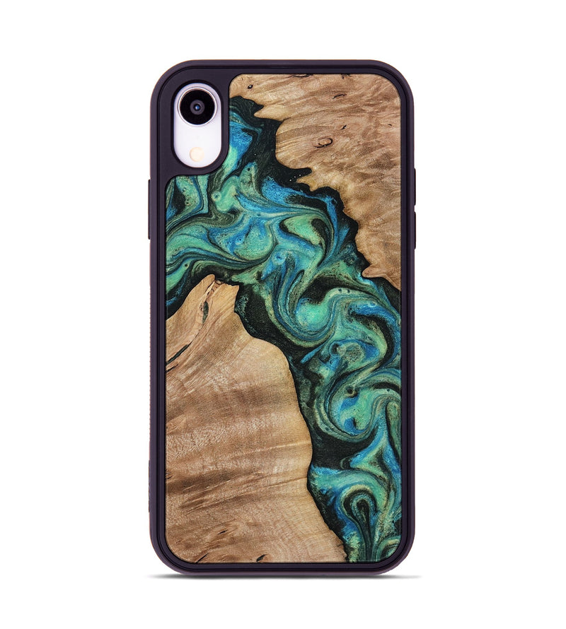 iPhone Xr Wood Phone Case - Evander (Green, 818382)
