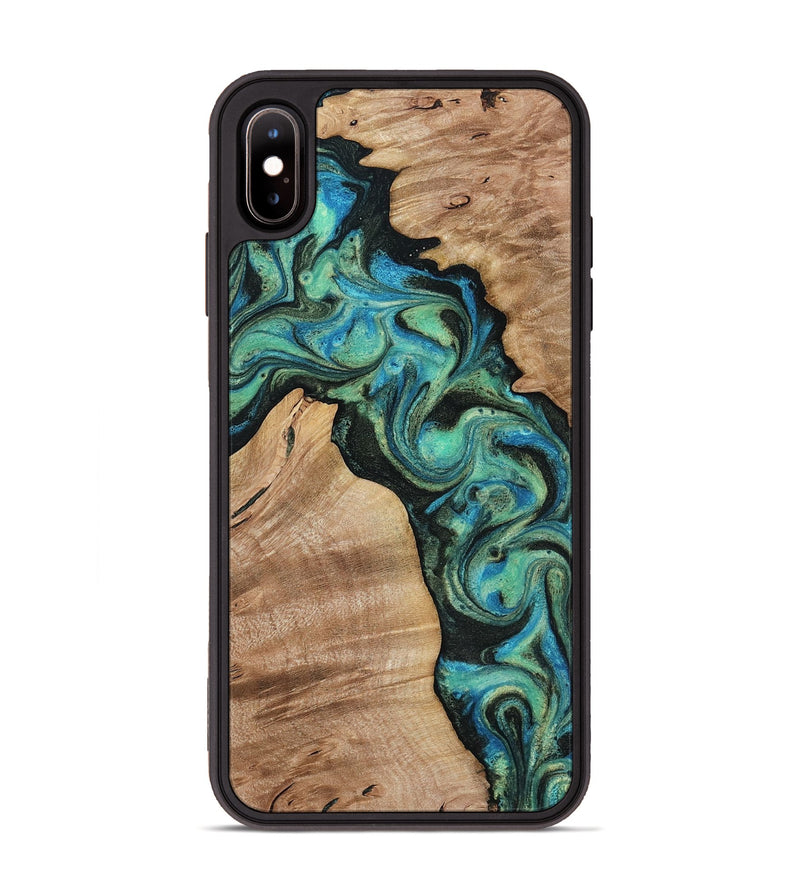 iPhone Xs Max Wood Phone Case - Evander (Green, 818382)
