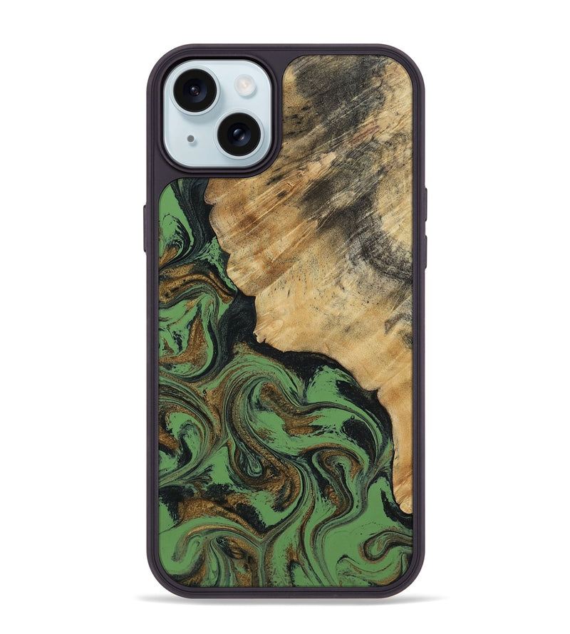 iPhone 15 Plus Wood Phone Case - Tobias (Green, 818383)