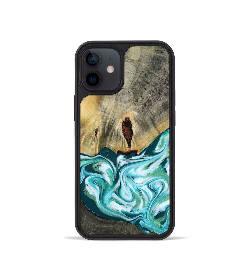 iPhone 12 mini Wood Phone Case - Carlos (Green, 818385)