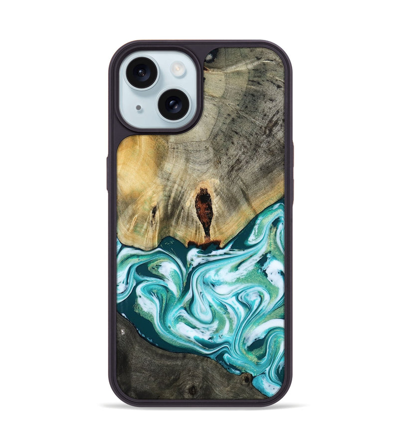 iPhone 15 Wood Phone Case - Carlos (Green, 818385)