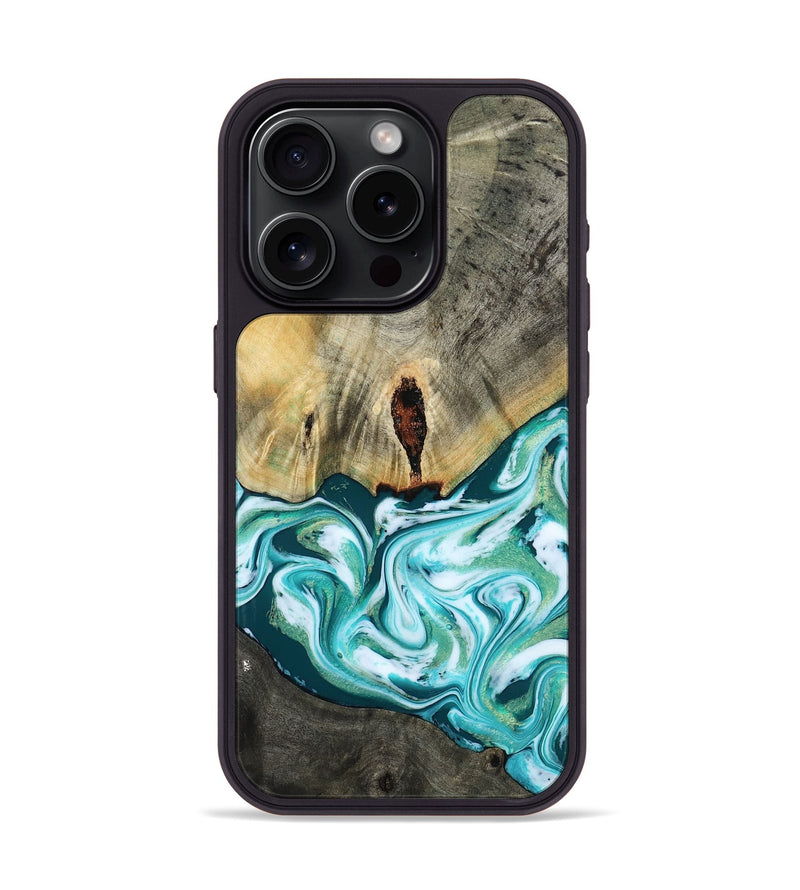 iPhone 15 Pro Wood Phone Case - Carlos (Green, 818385)