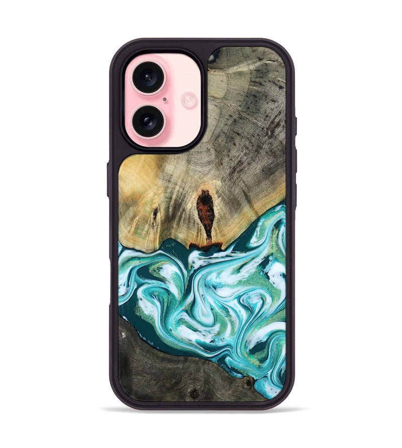 iPhone 16 Wood Phone Case - Carlos (Green, 818385)