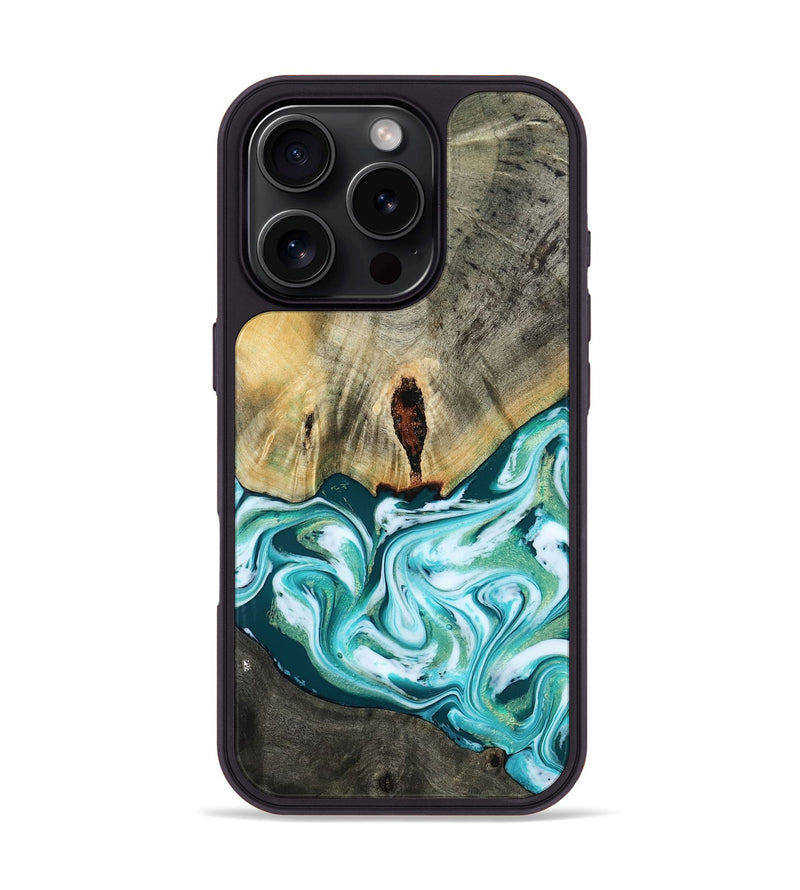 iPhone 16 Pro Wood Phone Case - Carlos (Green, 818385)