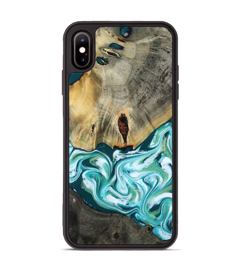 iPhone Xs Max Wood Phone Case - Carlos (Green, 818385)