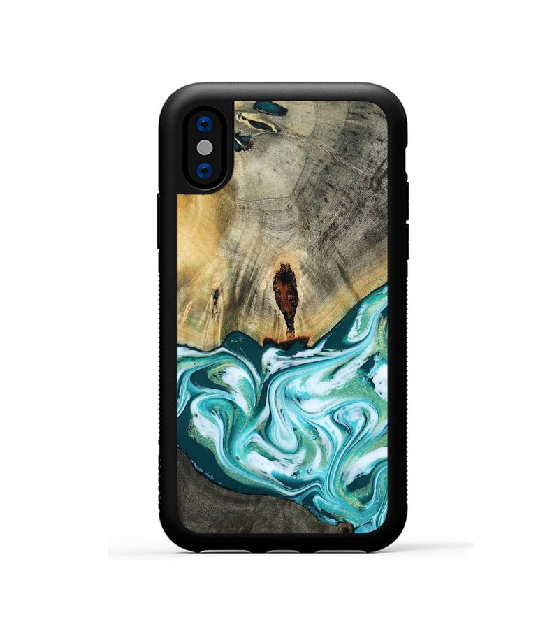 iPhone Xs Wood Phone Case - Carlos (Green, 818385)