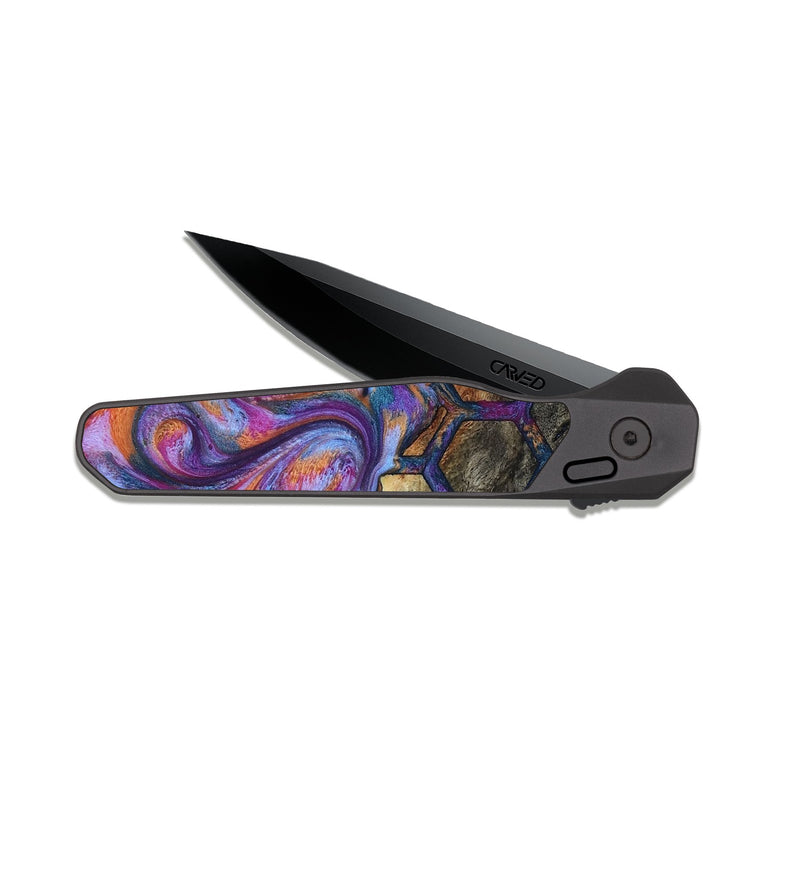 EDC Dark Slate Wood Pocket Knife - Maya (Pattern, 818390)