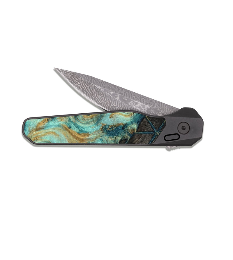EDC Dark Damascus Wood Pocket Knife - Stefan (Pattern, 818391)