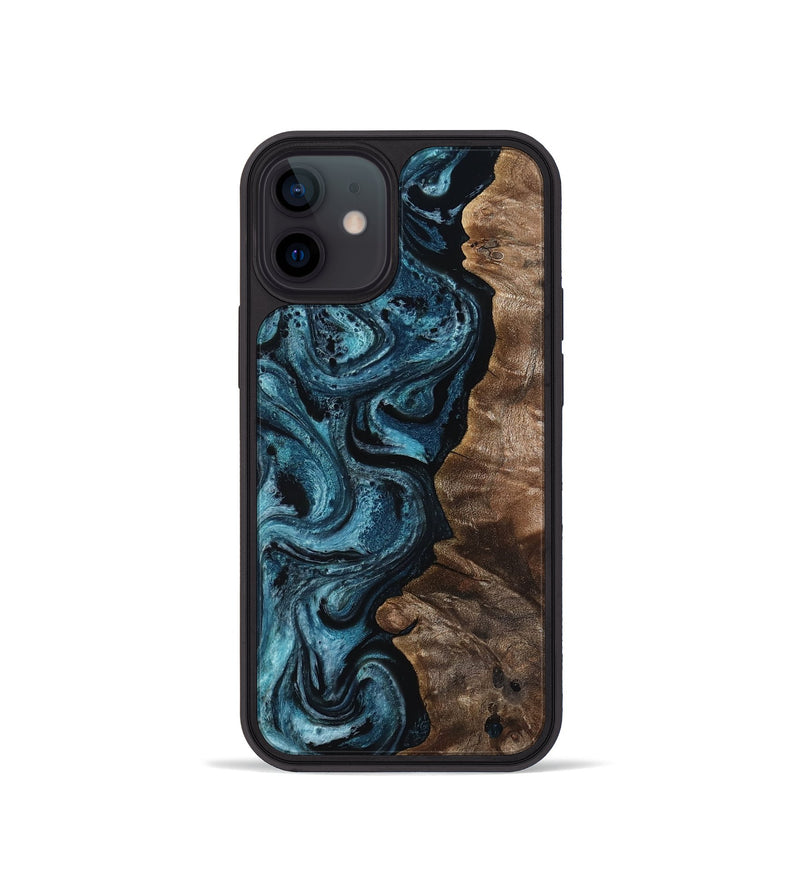 iPhone 12 mini Wood Phone Case - Ami (Blue, 818393)