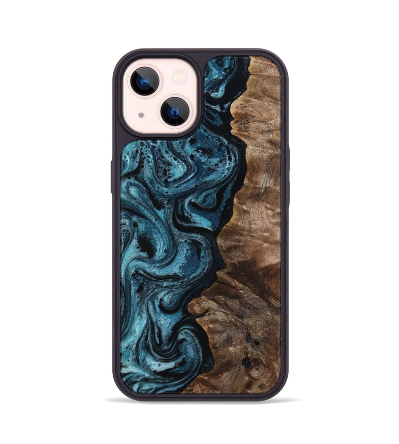 iPhone 14 Wood Phone Case - Ami (Blue, 818393)