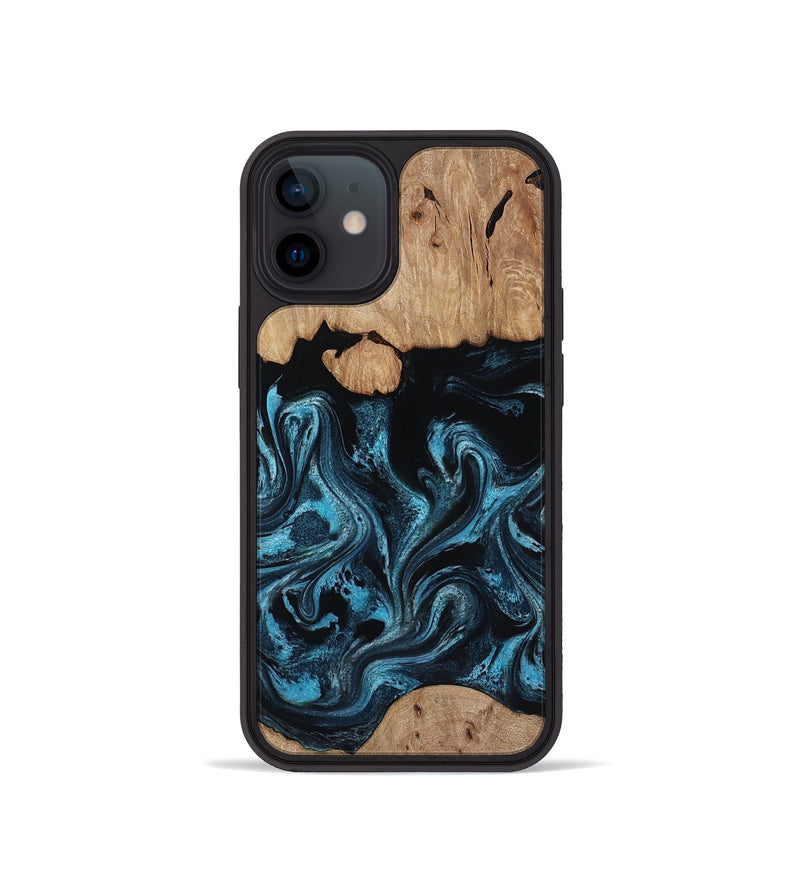 iPhone 12 mini Wood Phone Case - Ronny (Blue, 818394)