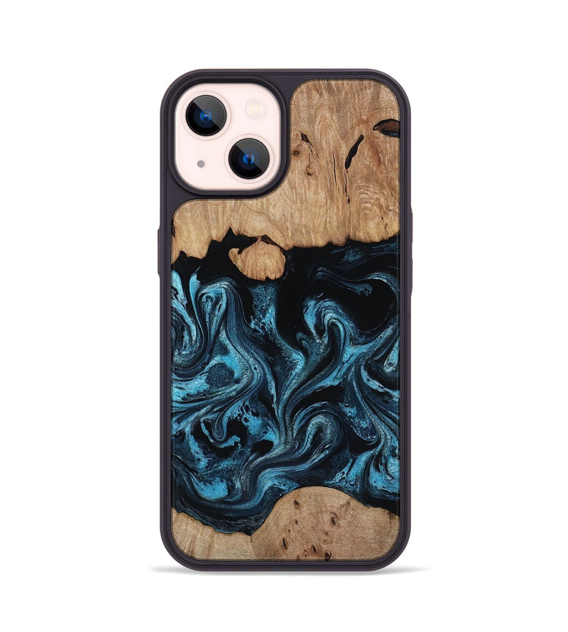 iPhone 14 Wood Phone Case - Ronny (Blue, 818394)