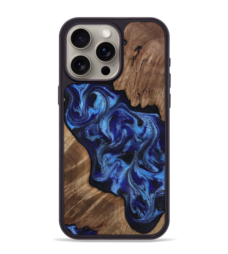 iPhone 15 Pro Max Wood Phone Case - Leland (Blue, 818395)
