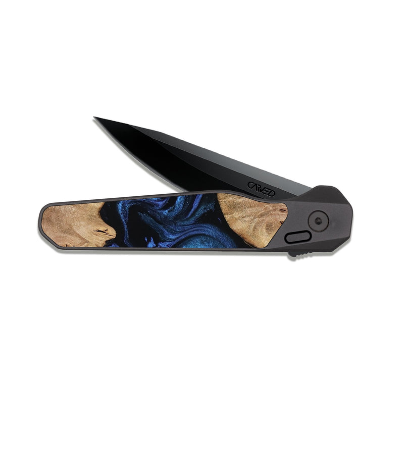 EDC Dark Slate Wood Pocket Knife - Mckenna (Blue, 818397)