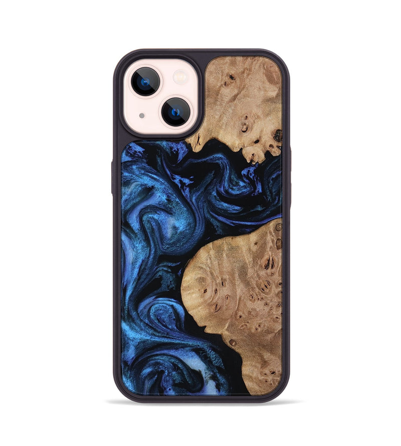 iPhone 14 Wood Phone Case - Mckenna (Blue, 818397)