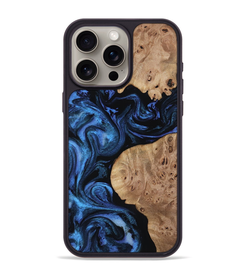 iPhone 15 Pro Max Wood Phone Case - Mckenna (Blue, 818397)