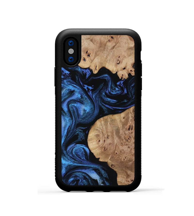 iPhone Xs Wood Phone Case - Mckenna (Blue, 818397)