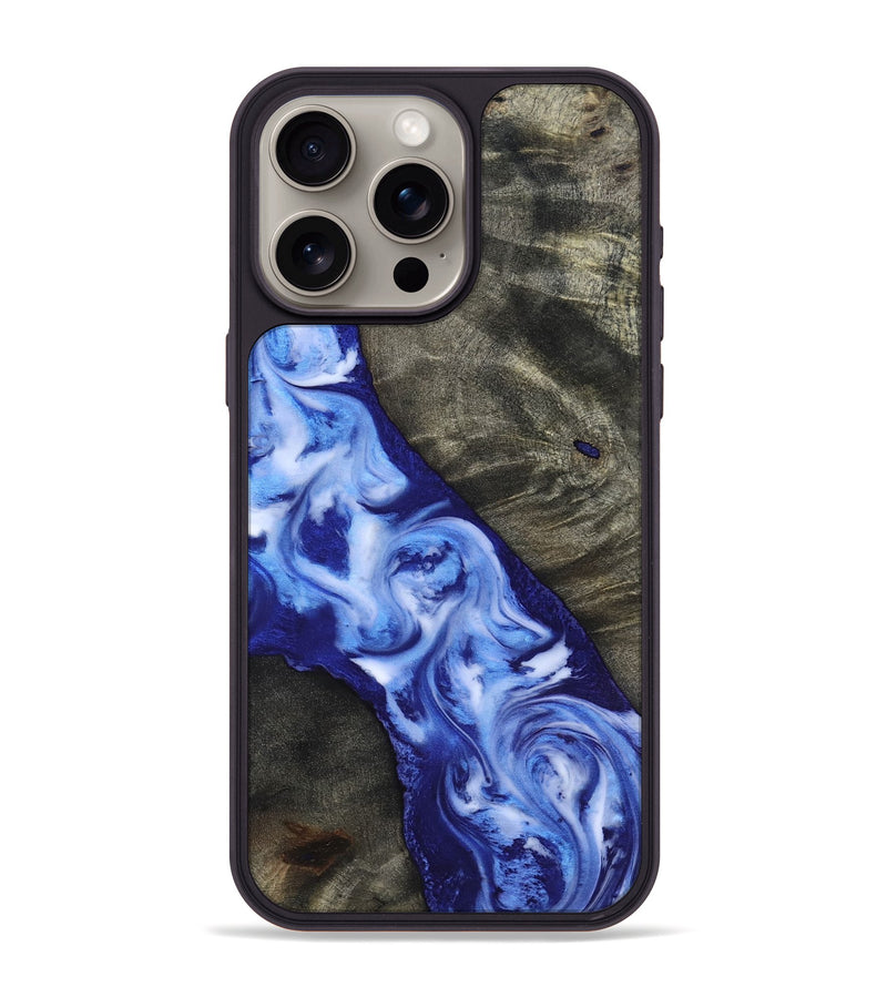 iPhone 15 Pro Max Wood Phone Case - Gerardo (Blue, 818398)