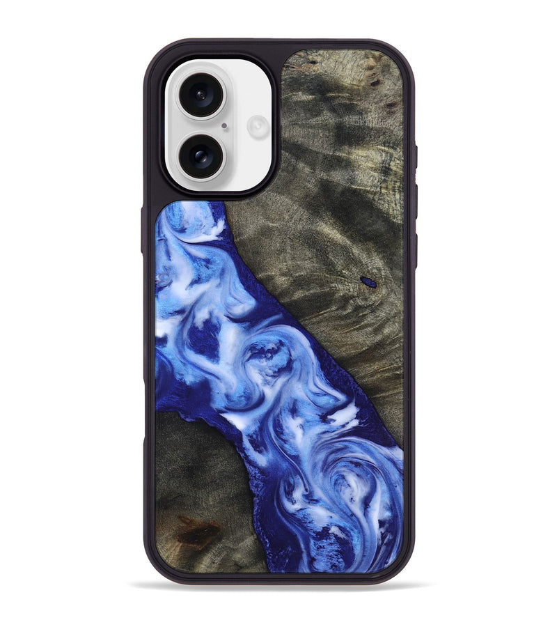 iPhone 16 Plus Wood Phone Case - Gerardo (Blue, 818398)