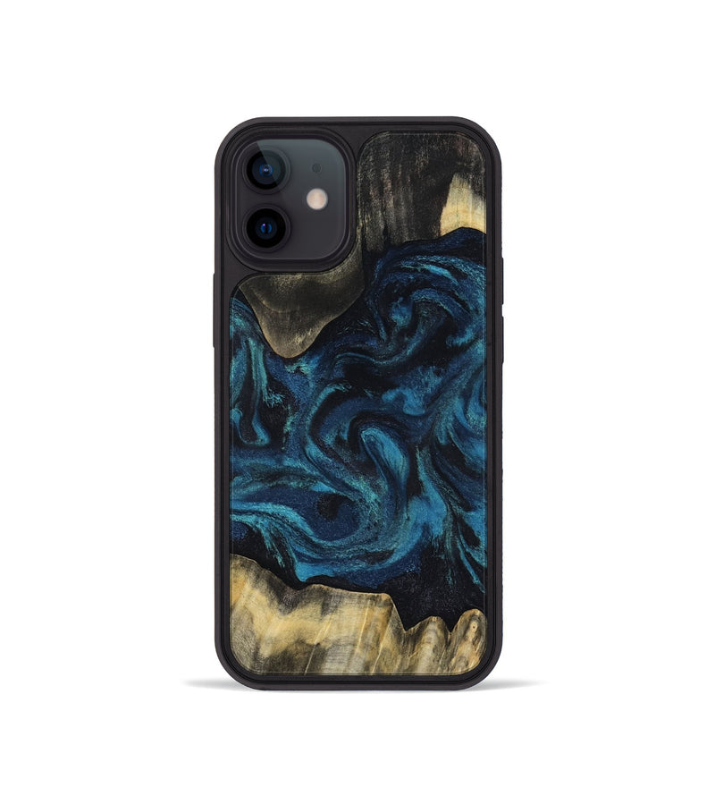 iPhone 12 mini Wood Phone Case - Kolby (Blue, 818400)