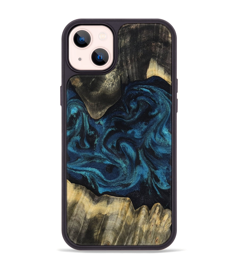 iPhone 14 Plus Wood Phone Case - Kolby (Blue, 818400)