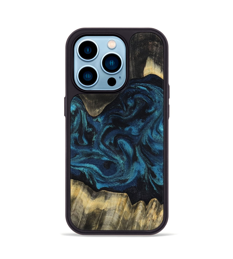 iPhone 14 Pro Wood Phone Case - Kolby (Blue, 818400)