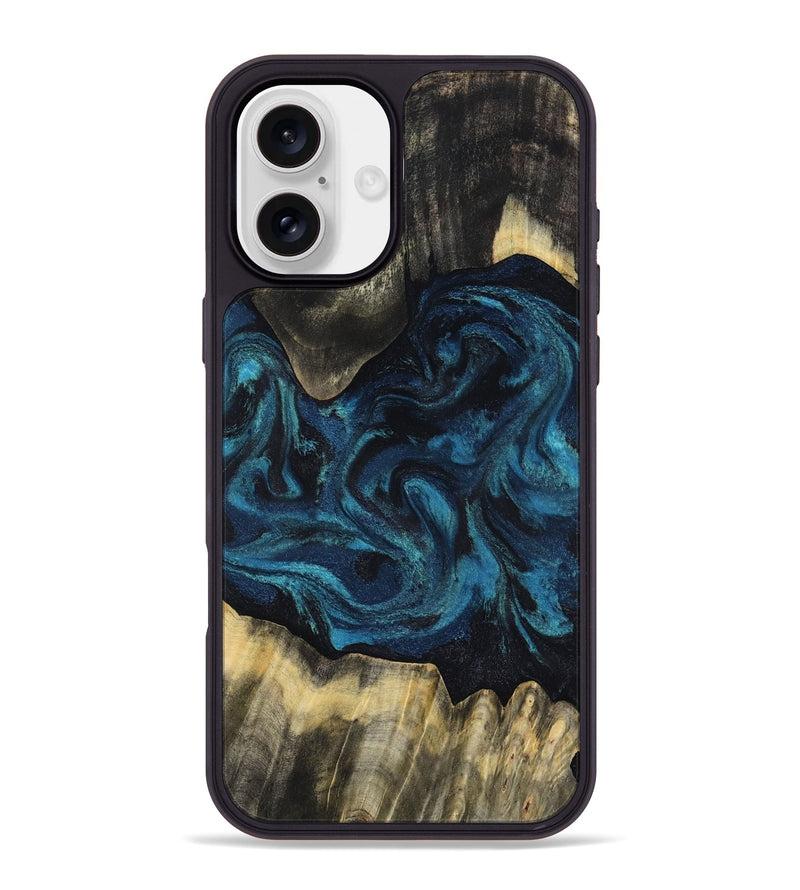 iPhone 16 Plus Wood Phone Case - Kolby (Blue, 818400)