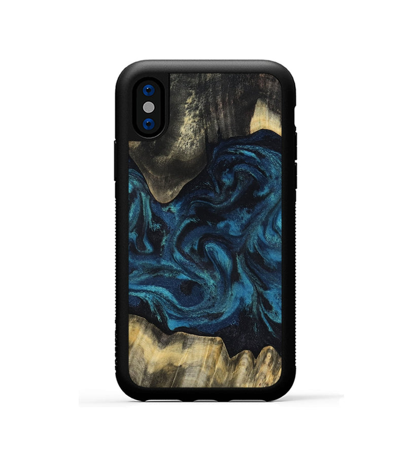 iPhone Xs Wood Phone Case - Kolby (Blue, 818400)