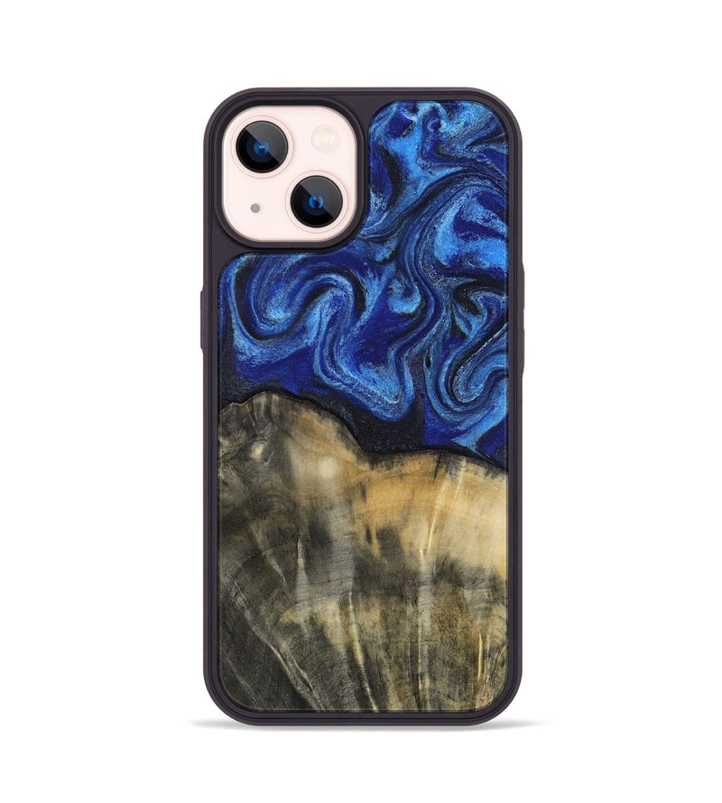 iPhone 14 Wood Phone Case - Brenna (Blue, 818402)