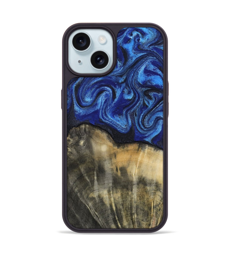 iPhone 15 Wood Phone Case - Brenna (Blue, 818402)