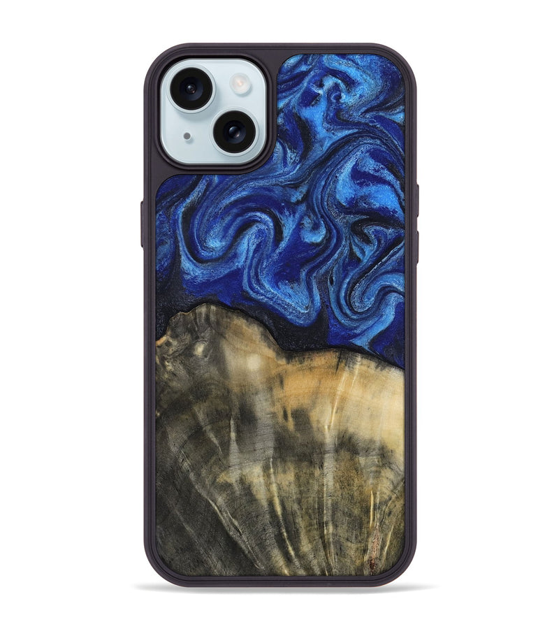 iPhone 15 Plus Wood Phone Case - Brenna (Blue, 818402)