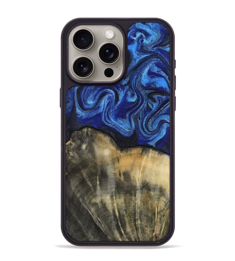 iPhone 15 Pro Max Wood Phone Case - Brenna (Blue, 818402)